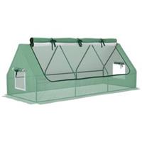 Outsunny Small Polytunnel w/ Mesh Windows Green, Refurbished