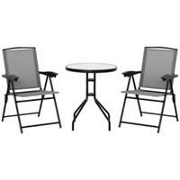 Outsunny Patio Bistro Set Grey, Refurbished