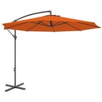 Outsunny 3m Garden Banana Cantilever Parasol w/ Base Orange, Refurbished