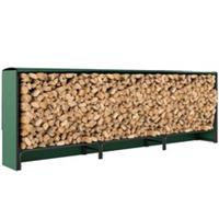 Outsunny Metal Firewood Rack, Log Holder, 300 x 36 x 99 cm, Dark Green