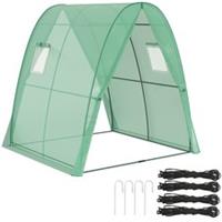 Outsunny Portable Greenhouse Gardening Plant Hot House with 2 Doors, Green