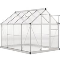 Outsunny 6x8ft Walk-In Polycarbonate Greenhouse Plant Grow Galvanised Aluminium
