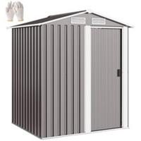 Outsunny 5ft x 4.3ft Outdoor Metal Storage Shed with Sliding Door Sloped Roof