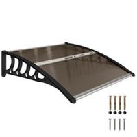 Outsunny Door Canopy Outdoor Awning Rain Shelter for Window Porch, Brown