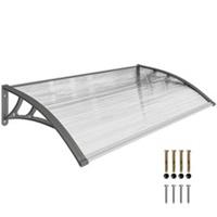 Outsunny Door Canopy Outdoor Awning Rain Shelter for Window Porch, Grey