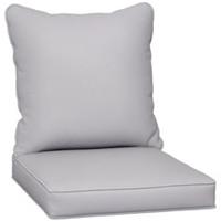 Outsunny Garden Chair Cushion with Seat & Back Pad, CUSHION ONLY, Light Grey