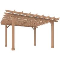 Outsunny 3.6 x 3.6m Graden Pergola Kit, Wooden Grape Trellis, Dark Brown