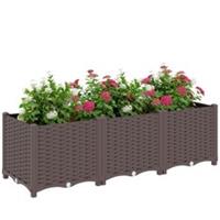 Outsunny Plastic Raised Garden Bed with Legs and Drainage Holes and Plugs