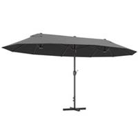Outsunny 4.6M Garden Umbrella Canopy Sun Shade, Only Cross Base, Grey