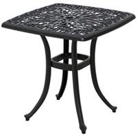 Outsunny Cast Aluminium Bistro Table with Umbrella Hole, Black
