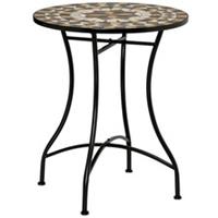Outsunny 60cm Mosaic Round Bistro Table Outdoor Garden Side Table, Grey