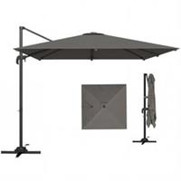 Outsunny 3 x 3 m Cantilever Parasol, Square Patio Umbrella with Crank Handle