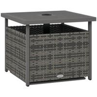 Outsunny Outdoor Rattan Coffee Table w/ Umbrella Hole Fit for Garden Garden