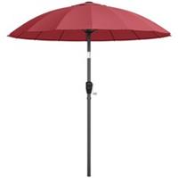 Outsunny 2m Shanghai Garden Parasol Umbrella, Outdoor Sun Shade, Wine Red