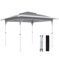 Outsunny 3.5 x 3.5 m Pop Up Gazebo, UPF50+ One-Push Party Tent, Dark Grey