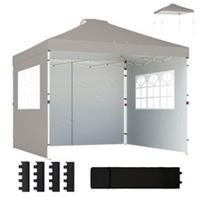 Outsunny Pop Up Gazebo Waterproof Height Adjustable 3 x 3 (m) Grey