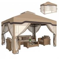 Outsunny 3 x 3.6 m Garden Gazebo with Shelves, UPF50+ Permanent Gazebo