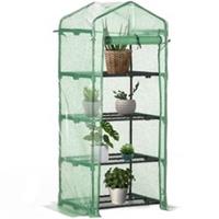 Outsunny 4-Tier Mini Greenhouse Portable Green, Refurbished