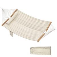 Outsunny Double Hammock 2-Person Padded Swing Bed Cream White
