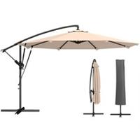 Outsunny 3 m Cantilever Parasol, Offset Umbrella with Cover and Wind Ropes