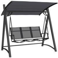 Outsunny 3 Seater Swing Chair, Garden Swing Bench with Adjustable Canopy