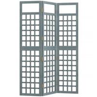Outsunny 3-Panel Garden Privacy Screen, Foldable Wooden Divider, Grey