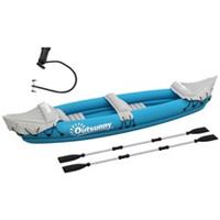 Outsunny Inflatable Kayak Two-Person Inflatable Boat w/ Air Pump, Blue