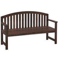 Outsunny 2 Person Garden Bench, Wooden Outdoor Furniture with Armrest