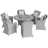 Outsunny Rattan Garden Dining Set with Turntable, Aluminium Frame, Grey