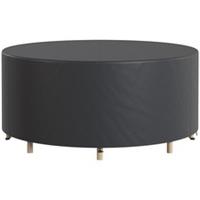 Outsunny Round Garden Furniture Cover Waterproof Dia.214 x 70 cm, Black