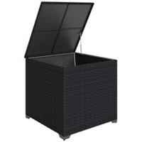 Outsunny 253L Garden Storage Box, Rattan Deck Box with Zipped Liner, Black