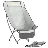 Outsunny Camping Chair Portable with Side Pocket Light Grey
