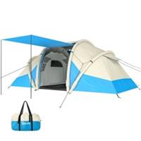 Outsunny Inflatable Tent 3000mm Waterproof for 4 Person, Blue