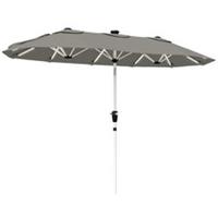 Outsunny 3 m Double-Sided Garden Parasol with Solar Lights, Grey