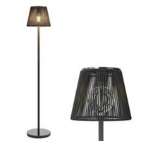 Outsunny Outdoor Solar Floor Lamp, Rechargeable Floor Lamp, Black