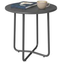 Outsunny Metal Garden Side Table, 48 cm Round Outdoor Table, Dark Grey