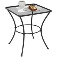 Outsunny 60 cm Square Metal table Outdoor Bistro Table Coffee Desk, Black
