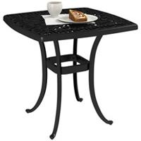 Outsunny 54 x 54cm Aluminium Outdoor Garden Side Table w/ Umbrella Hole, Black