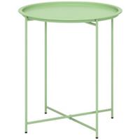 Outsunny 46cm Round Garden Table Side Table with Removable Tray, Green
