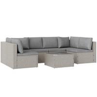 Outsunny 7 Pieces Rattan Garden Furniture Set with Cushions, Grey