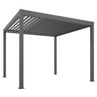 Outsunny 3 x 3(m) Electric Louvered Pergola Aluminium Pergola w/ LED Light