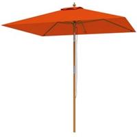 Outsunny Wooden Patio Umbrella Market Parasol Outdoor Sunshade Orange