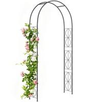 Outsunny Metal Vintage Garden Arch Lawn Arbor Trellis Rose Plant Climbing Rack