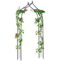 Outsunny Metal Vintage Style Garden Arch Lawn Arbor Trellis Climbing Plant Rose