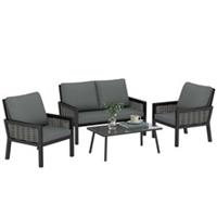 Outsunny Rattan Garden Furniture Set, Outdoor Furniture Conversation Set