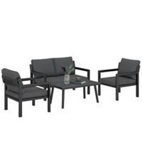 Outsunny Rattan Garden Furniture Set, Outdoor Furniture Conversation Set