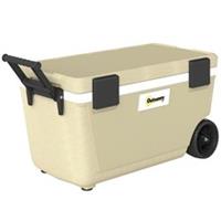 Outsunny 70L Insulated Cool Box with Wheels, Portable Ice Cooler, Khaki