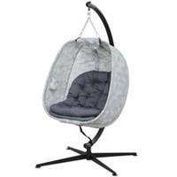 Outsunny Hanging Egg Chair Outdoor Indoor Swing Chair Folding Basket Refurbished