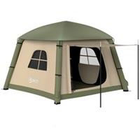 Outsunny Inflatable Camping Tent, Easy Setup 2 Man Tent, Brown