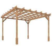 Outsunny 3 x 3 m Wooden Pergola Kit, Garden Gazebo Shelter, Dark Brown